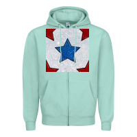 Seafoam Glitter 4th Of July Seamless Pattern Zipper Hoodie - BundleAndBundleShop