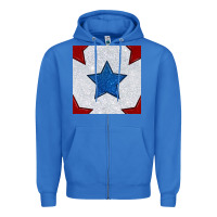 True Royal Glitter 4th Of July Seamless Pattern Zipper Hoodie - BundleAndBundleShop