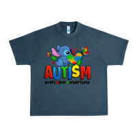 Midnight Navy autism stitch accept love understand Urban Heavy Tee - Zillion Design Studio
