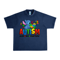 Navy autism stitch accept love understand Urban Heavy Tee - Zillion Design Studio