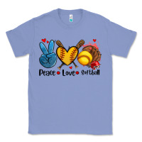 Colony Blue peace love  softball Classic Tee - AdoDesignShop