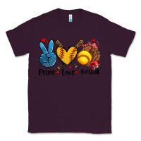 Plum peace love  softball Classic Tee - AdoDesignShop