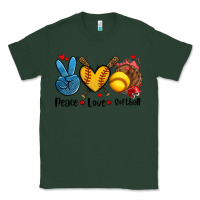 Sports Green peace love  softball Classic Tee - AdoDesignShop