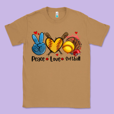 Peace Love  Softball Classic Tee Designed By Adodesignshop