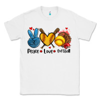 White peace love  softball Classic Tee - AdoDesignShop