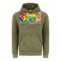 Vintage Olive peace love rock pride Vintage Hoodie - texasbilliewilder