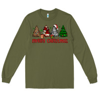 Army Green merry christmas tree Long Sleeve Tee - JahusDesignShop