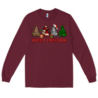 Burgundy merry christmas tree Long Sleeve Tee - JahusDesignShop