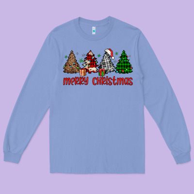 Merry Christmas Tree Long Sleeve Tee Designed By Jahusdesignshop