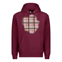 Burgundy Christmas Tartan Patch Premium Hoodie - BundleAndBundleShop