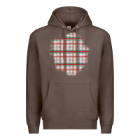 Coffee Christmas Tartan Patch Premium Hoodie - BundleAndBundleShop