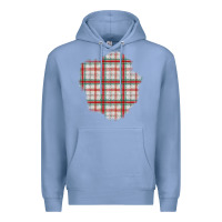 Colony Blue Christmas Tartan Patch Premium Hoodie - BundleAndBundleShop