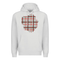 Dove Grey Christmas Tartan Patch Premium Hoodie - BundleAndBundleShop