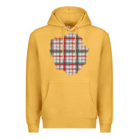 Mustard Christmas Tartan Patch Premium Hoodie - BundleAndBundleShop