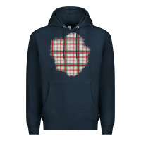 Navy Christmas Tartan Patch Premium Hoodie - BundleAndBundleShop