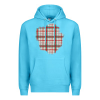 Ocean Blue Christmas Tartan Patch Premium Hoodie - BundleAndBundleShop