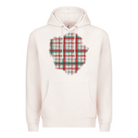 Pale Pink Christmas Tartan Patch Premium Hoodie - BundleAndBundleShop