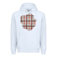White Christmas Tartan Patch Premium Hoodie - BundleAndBundleShop