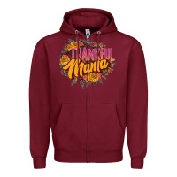 Burgundy thankful mama Zipper Hoodie - JahusDesignShop