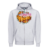 Heather Grey thankful mama Zipper Hoodie - JahusDesignShop