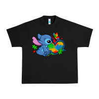 Black autism stitch heart Urban Heavy Tee - Zillion Design Studio