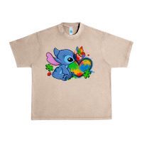 French Oak autism stitch heart Urban Heavy Tee - Zillion Design Studio
