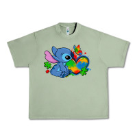Oil Green autism stitch heart Urban Heavy Tee - Zillion Design Studio