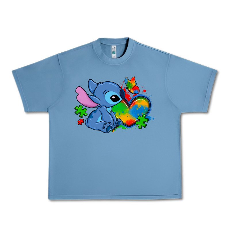 Autism Stitch Heart Urban Heavy Tee by Zillion Design Studio | Teevron
