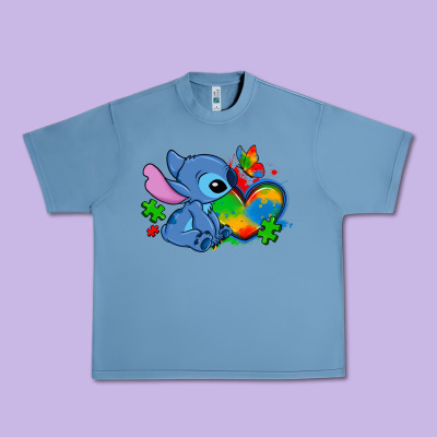 Autism Stitch Heart Urban Heavy Tee Designed By Zillion Design Studio