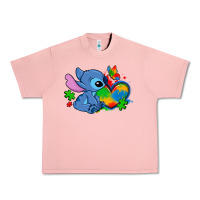 Salmon autism stitch heart Urban Heavy Tee - Zillion Design Studio