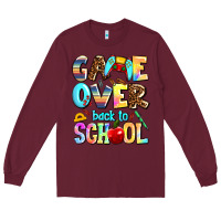 Burgundy game over back to school Long Sleeve Tee - AdoDesignShop