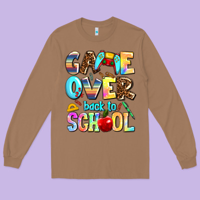 Game Over Back To School Long Sleeve Tee Designed By Adodesignshop