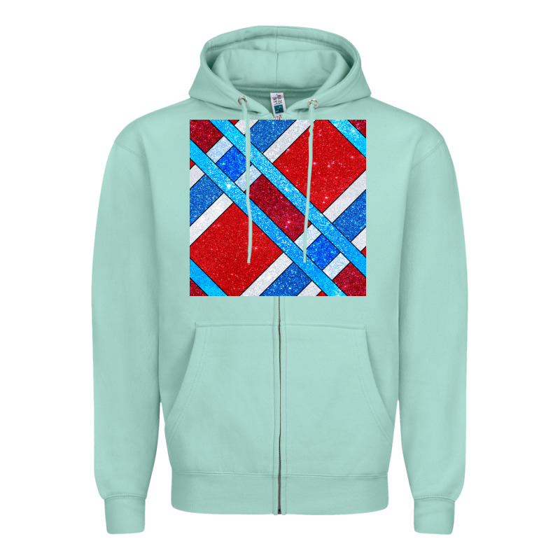 Glitter 4th Of July Seamless Pattern Zipper Hoodie by BundleAndBundleShop | Teevron