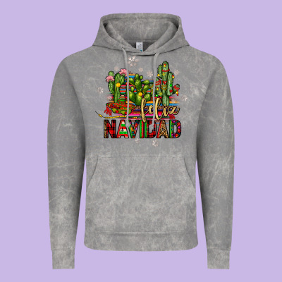 Feliz Navidad Cactus Vintage Hoodie Designed By Jahusdesignshop