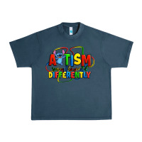 Midnight Navy autism stitch seeing the world differently Urban Heavy Tee - Zillion Design Studio