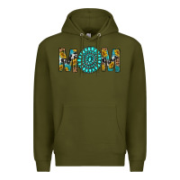 Army Green Western Mom With Turquoise Gemstone Premium Hoodie - BundleAndBundleShop