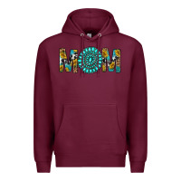 Burgundy Western Mom With Turquoise Gemstone Premium Hoodie - BundleAndBundleShop