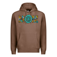 Chestnut Western Mom With Turquoise Gemstone Premium Hoodie - BundleAndBundleShop