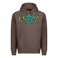 Coffee Western Mom With Turquoise Gemstone Premium Hoodie - BundleAndBundleShop