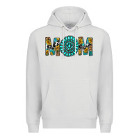 Dove Grey Western Mom With Turquoise Gemstone Premium Hoodie - BundleAndBundleShop