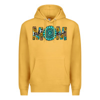 Mustard Western Mom With Turquoise Gemstone Premium Hoodie - BundleAndBundleShop