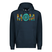 Navy Western Mom With Turquoise Gemstone Premium Hoodie - BundleAndBundleShop