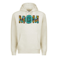 Oatmeal Heather Western Mom With Turquoise Gemstone Premium Hoodie - BundleAndBundleShop