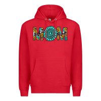 Red Western Mom With Turquoise Gemstone Premium Hoodie - BundleAndBundleShop