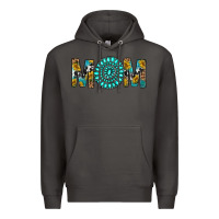 Smoke Western Mom With Turquoise Gemstone Premium Hoodie - BundleAndBundleShop