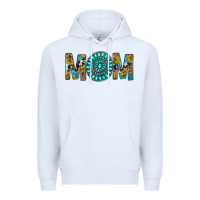 White Western Mom With Turquoise Gemstone Premium Hoodie - BundleAndBundleShop