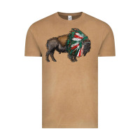 Vintage Camel mexican bison with indian headdress Vintage Tee - RanaPortraitStore
