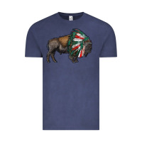 Vintage Denim mexican bison with indian headdress Vintage Tee - RanaPortraitStore