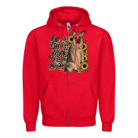 Red Life is better with a German Shepherd Zipper Hoodie - JahusDesignShop