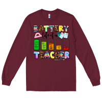 Burgundy battery life of a teacher Long Sleeve Tee - AdoDesignShop
